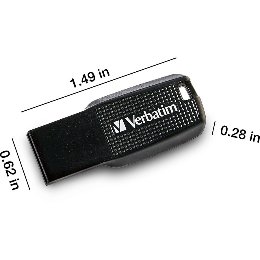 Verbatim 64GB Ergo USB Flash Drive - Black (70877)