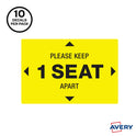  Surface Safe PLEASE KEEP 1 SEAT APART Decals (83073)