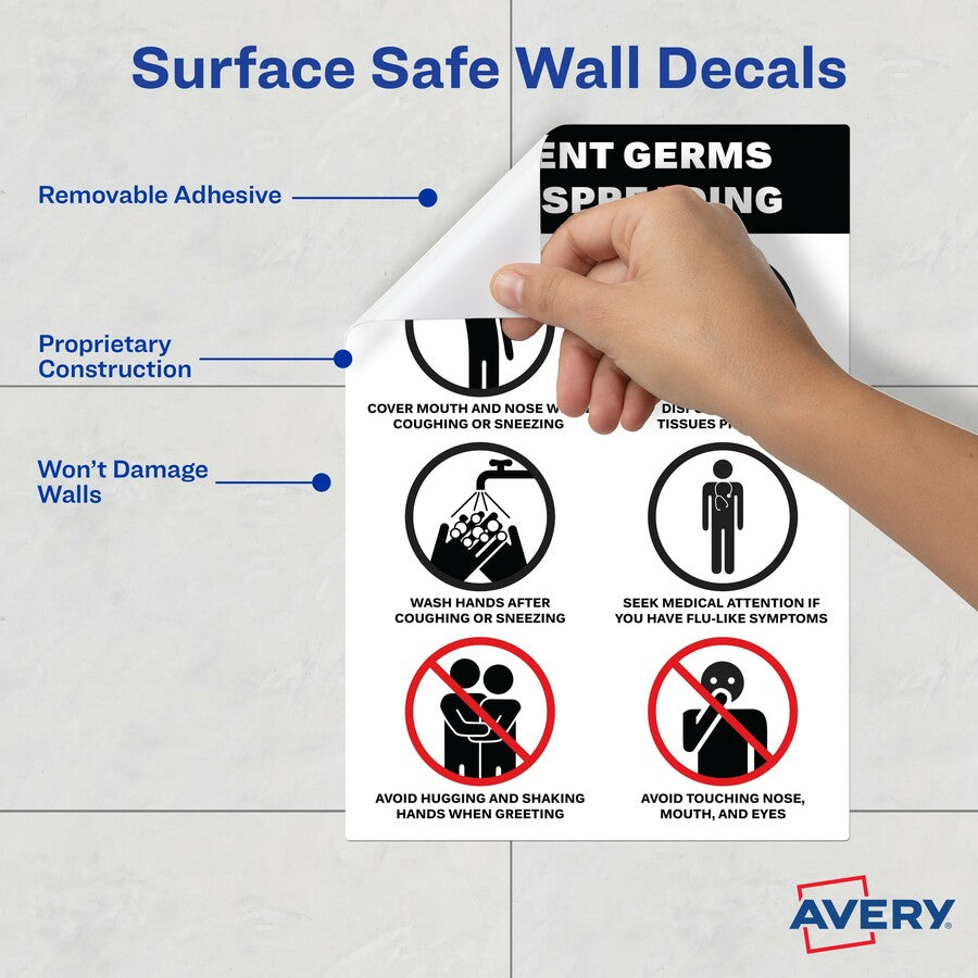  Surface Safe PREVENT GERMS Wall Decals (83174)