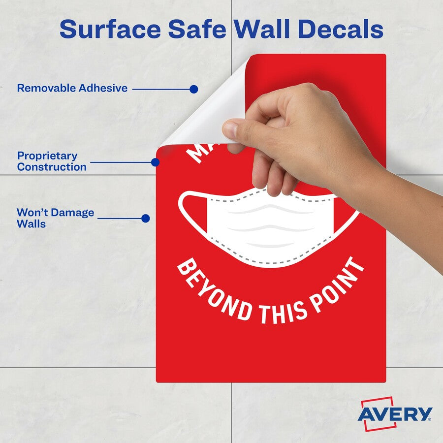  Surface Safe MASK REQUIRED Wall Decals (83177)