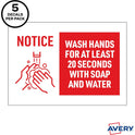  Surface Safe NOTICE WASH HANDS Wall Decals (83175)