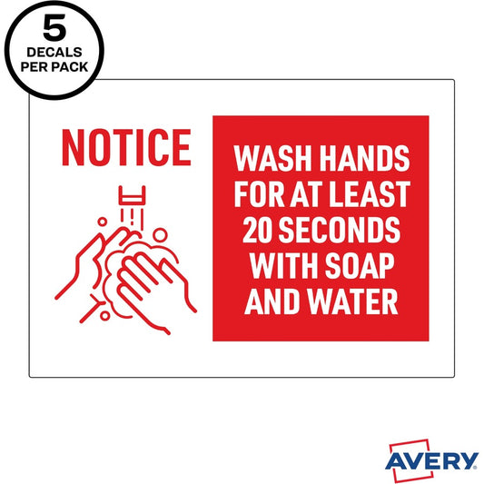  Surface Safe NOTICE WASH HANDS Wall Decals (83175)