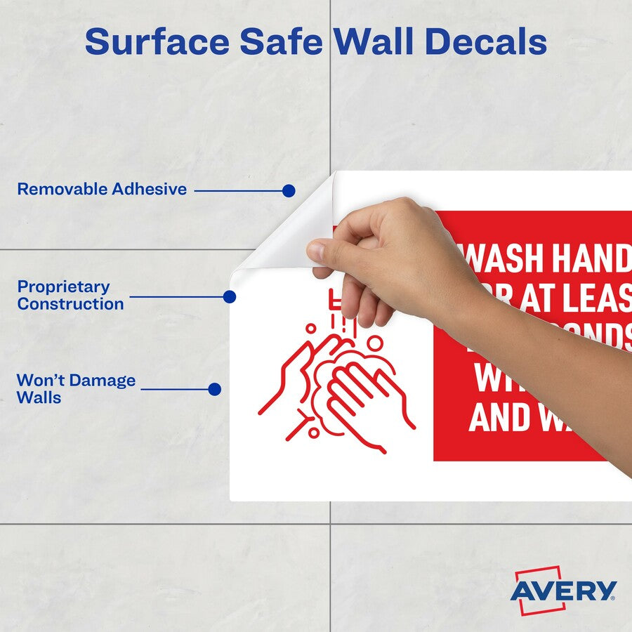  Surface Safe NOTICE WASH HANDS Wall Decals (83175)