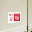  Surface Safe NOTICE WASH HANDS Wall Decals (83175)