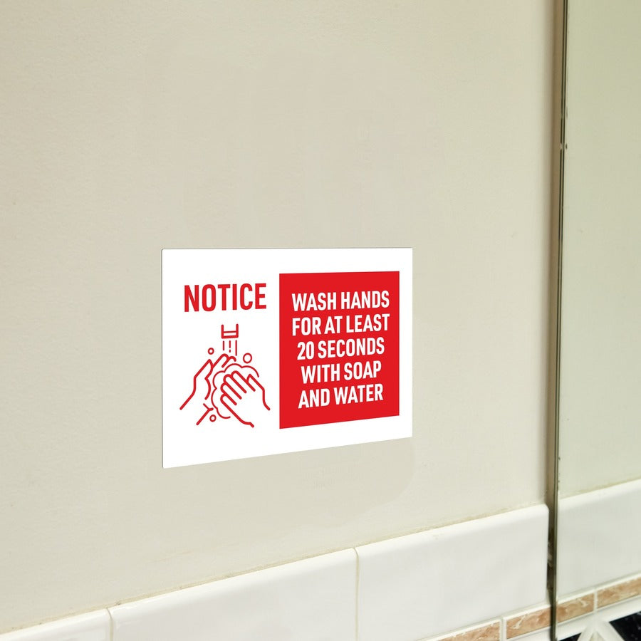  Surface Safe NOTICE WASH HANDS Wall Decals (83175)