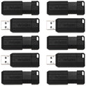 Microban 64GB PinStripe USB Flash Drive - Business 10pk - Black (70901)