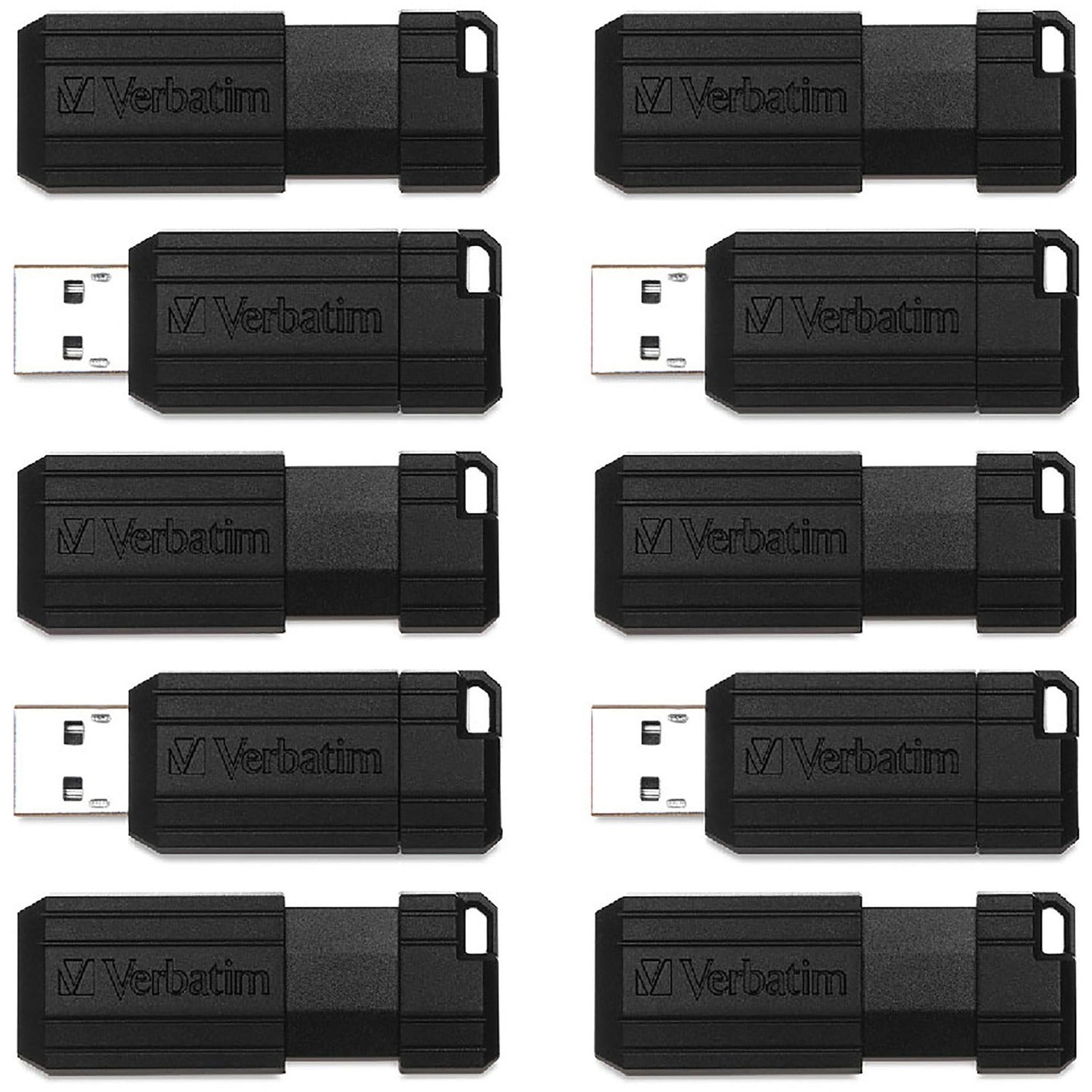 Microban 64GB PinStripe USB Flash Drive - Business 10pk - Black (70901)