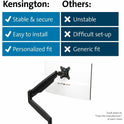 Kensington SmartFit Mounting Arm for Monitor, Curved Screen Display, Flat Panel Display - Black - Landscape/Portrait (59600)