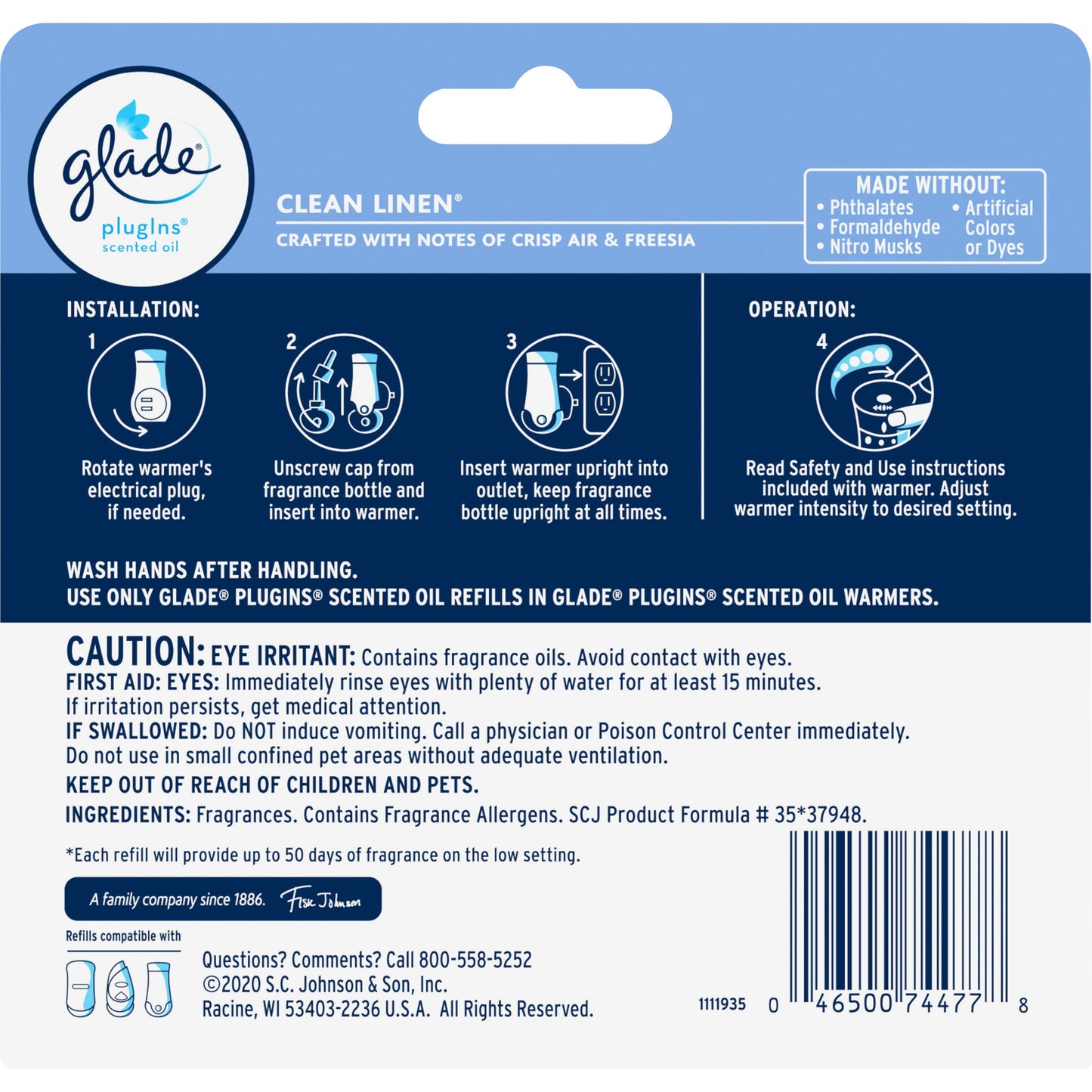 Glade Plug-In Warmers Linen Air Refill (322826)