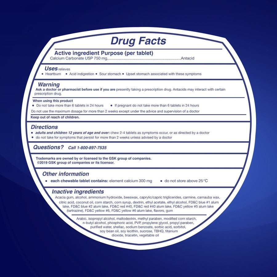 TUMS Chewy Bites Chewable Antacid Tablets (49180)