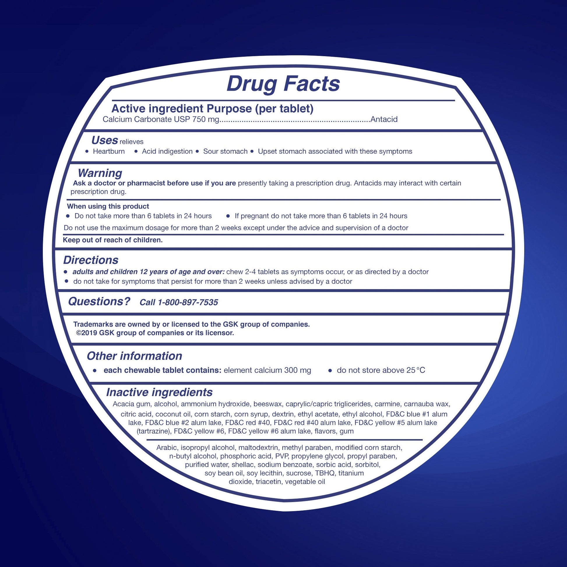 TUMS Chewy Bites Chewable Antacid Tablets (49180)