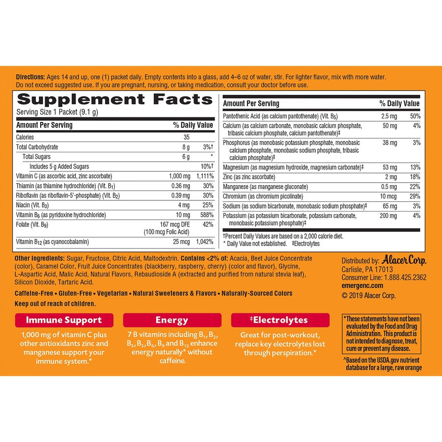 Emergen-C Raspberry Vitamin C Drink Mix (30201)
