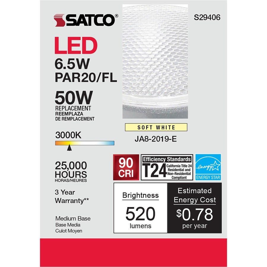 Satco 6.5W PAR 20 LED Bulb (S29406)