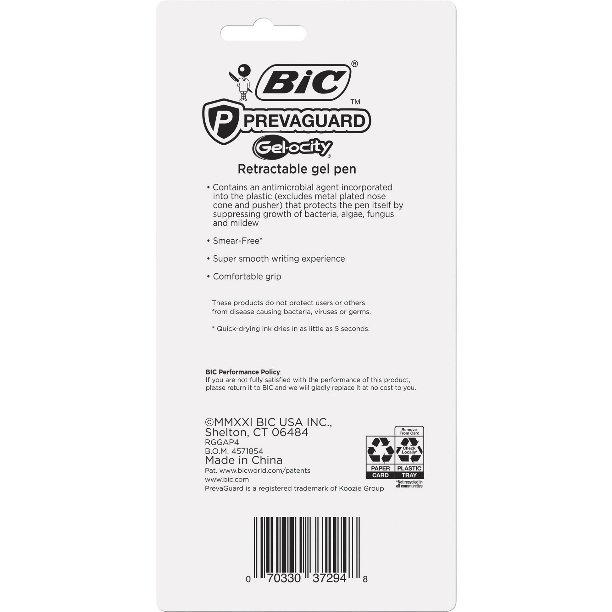 BIC PrevaGuard Gel-ocity Gel Pen (RGGAP4BE)