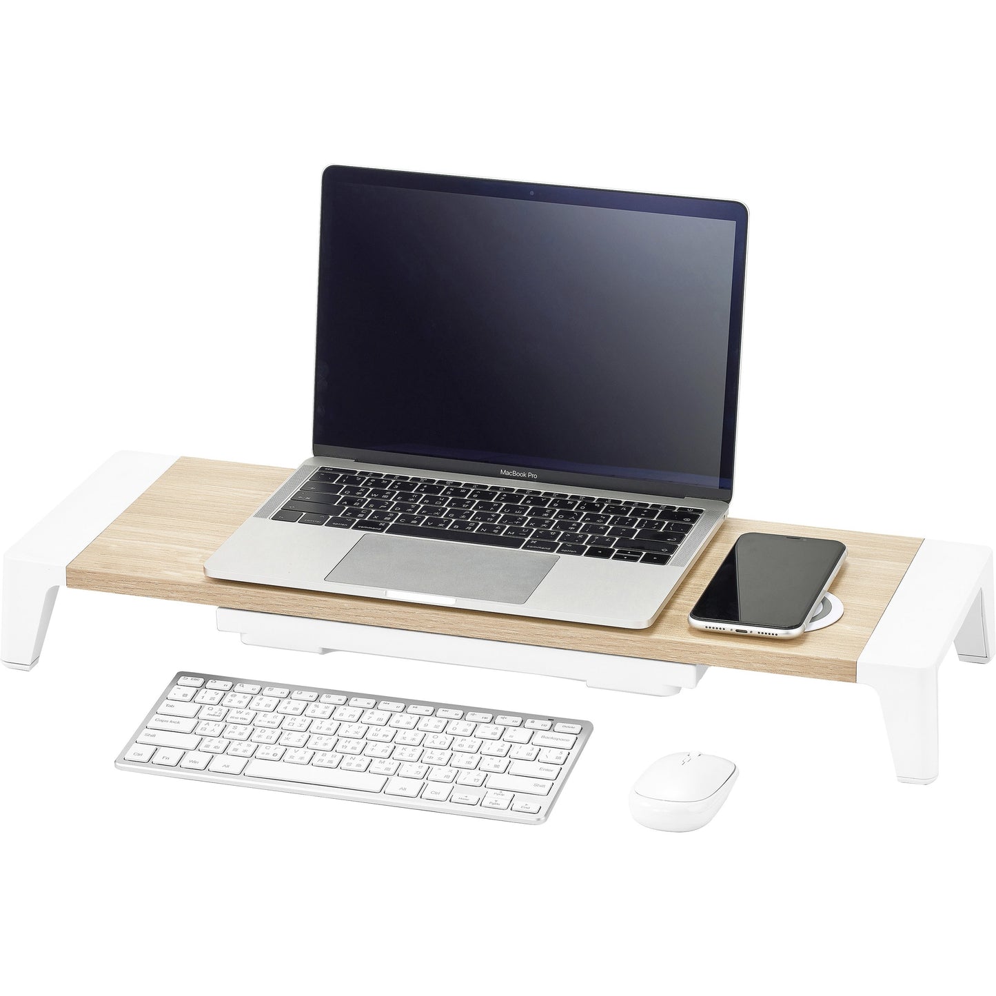 Bostitch Wireless Charging Wooden Monitor Stand (STND2408WH)