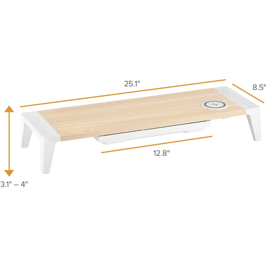 Bostitch Wireless Charging Wooden Monitor Stand (STND2408WH)