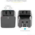 StarTech 2 Port Usb Wall Charger (2.4a / 1a Port) (USB2PACUBK)