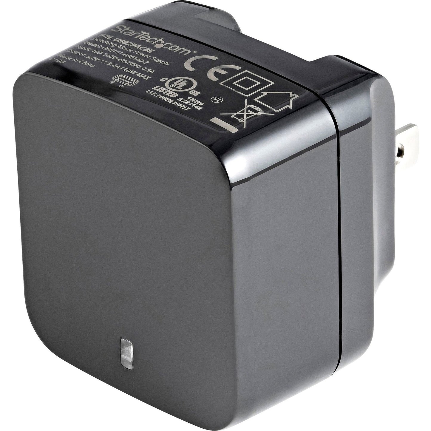 StarTech 2 Port Usb Wall Charger (2.4a / 1a Port) (USB2PACUBK)