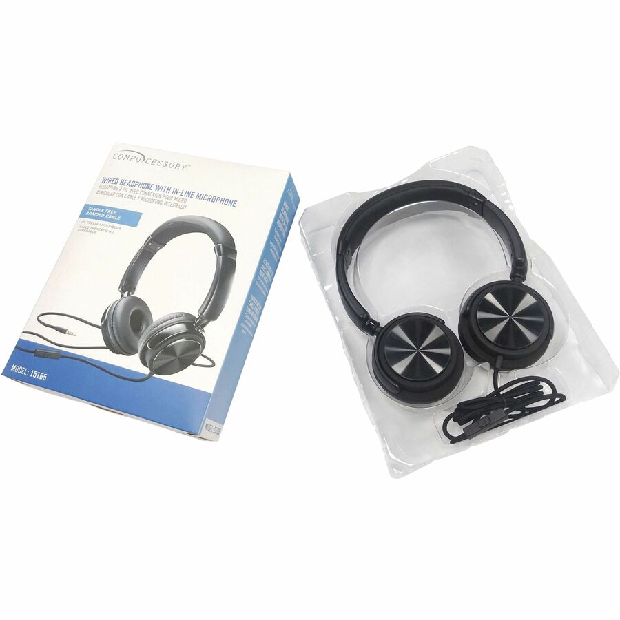 Compucessory Tangle-free Headset with Mic (15165)