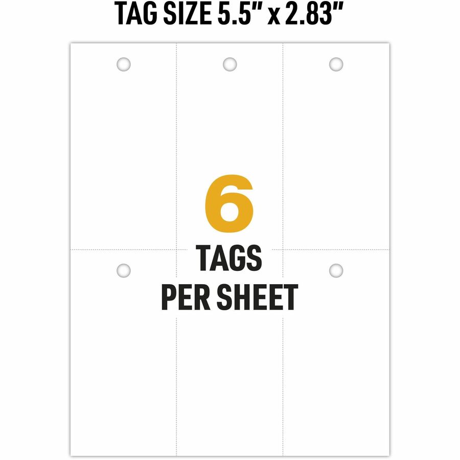 Avery UltraDuty Plastic Tags, 5.5" x 2.83" , White(62400)