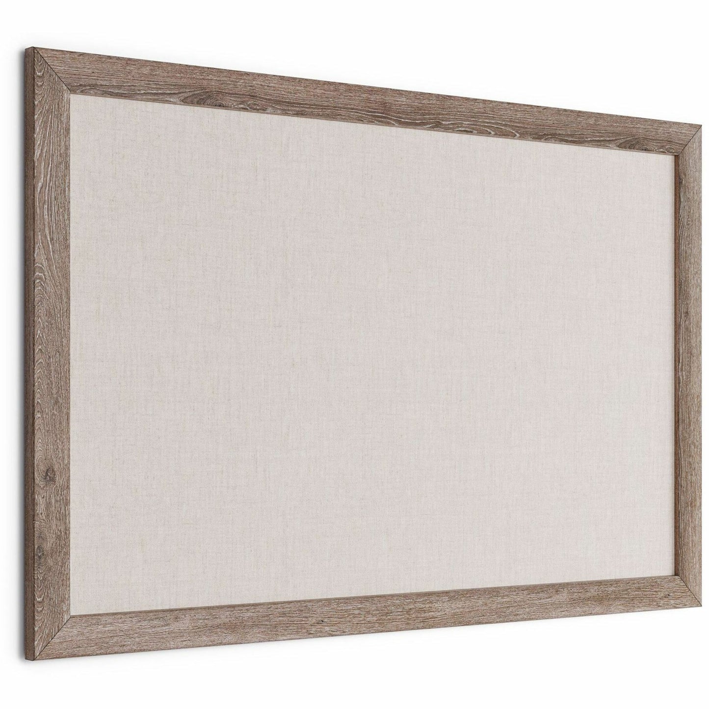 U Brands Linen Bulletin Board, 35" X 23" , Rustic Wood Frame (4891U0001)