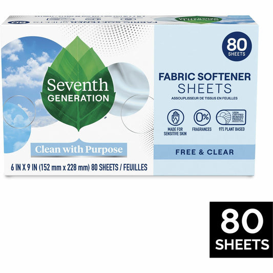 Seventh Generation Free & Clear Fabric Softener Sheets (44930)