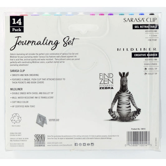 Zebra Journaling Set Mildliner & Sarasa Clip Gel Pen and Highlighter Set (10014)