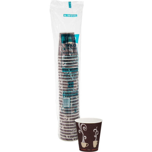 Solo ThermoGuard 12 oz Double Walled Paper Hot Cups (DWTG12ST)