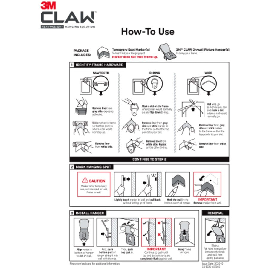 3M CLAW Drywall Picture Hanger (3PH65M2ES)