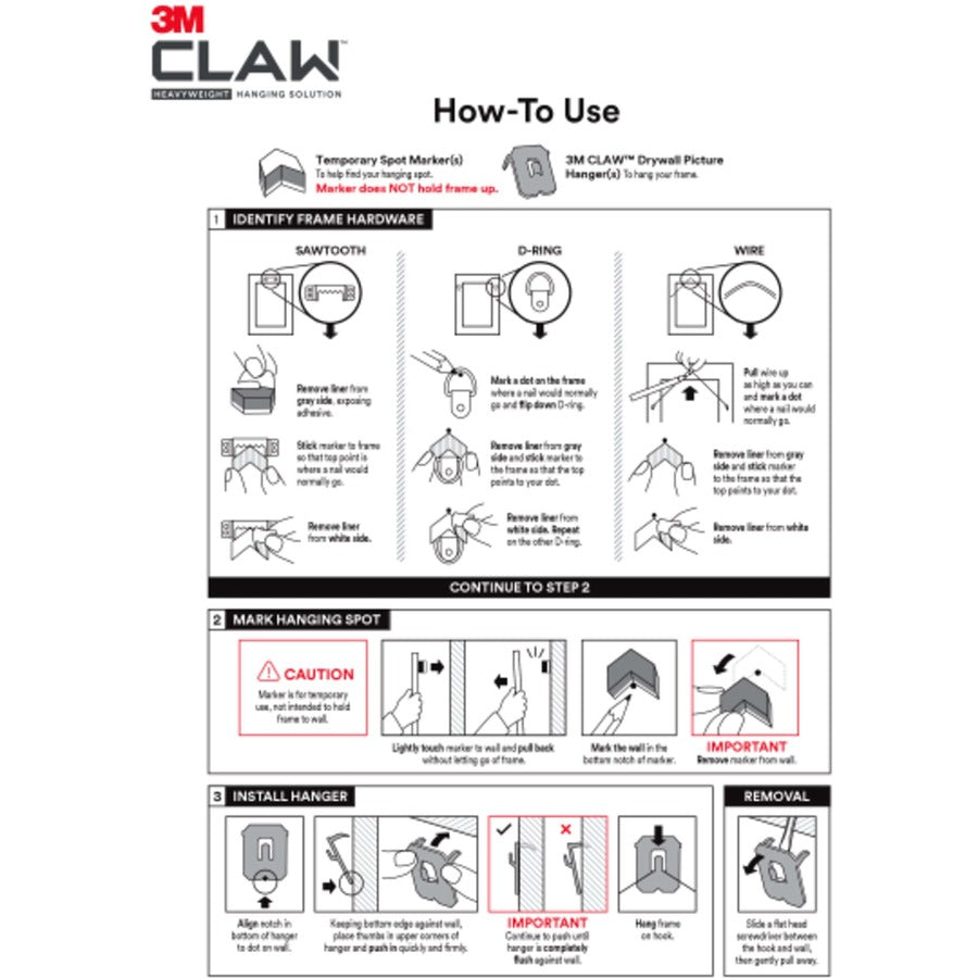 3M CLAW Drywall Picture Hanger (3PHKITM10ES)
