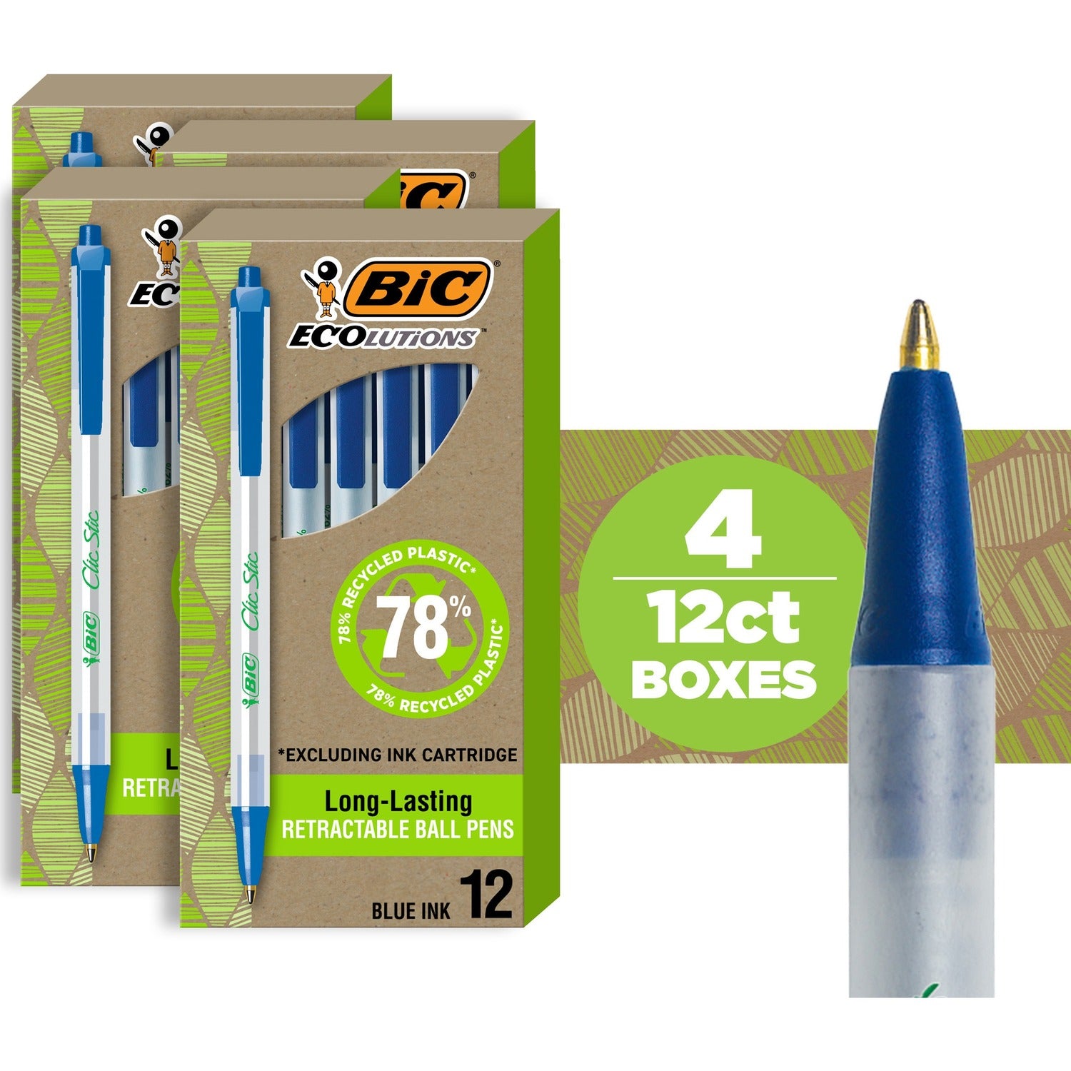 BIC Ecolutions Clic Stic Ballpoint Pen (CSEM48BE)