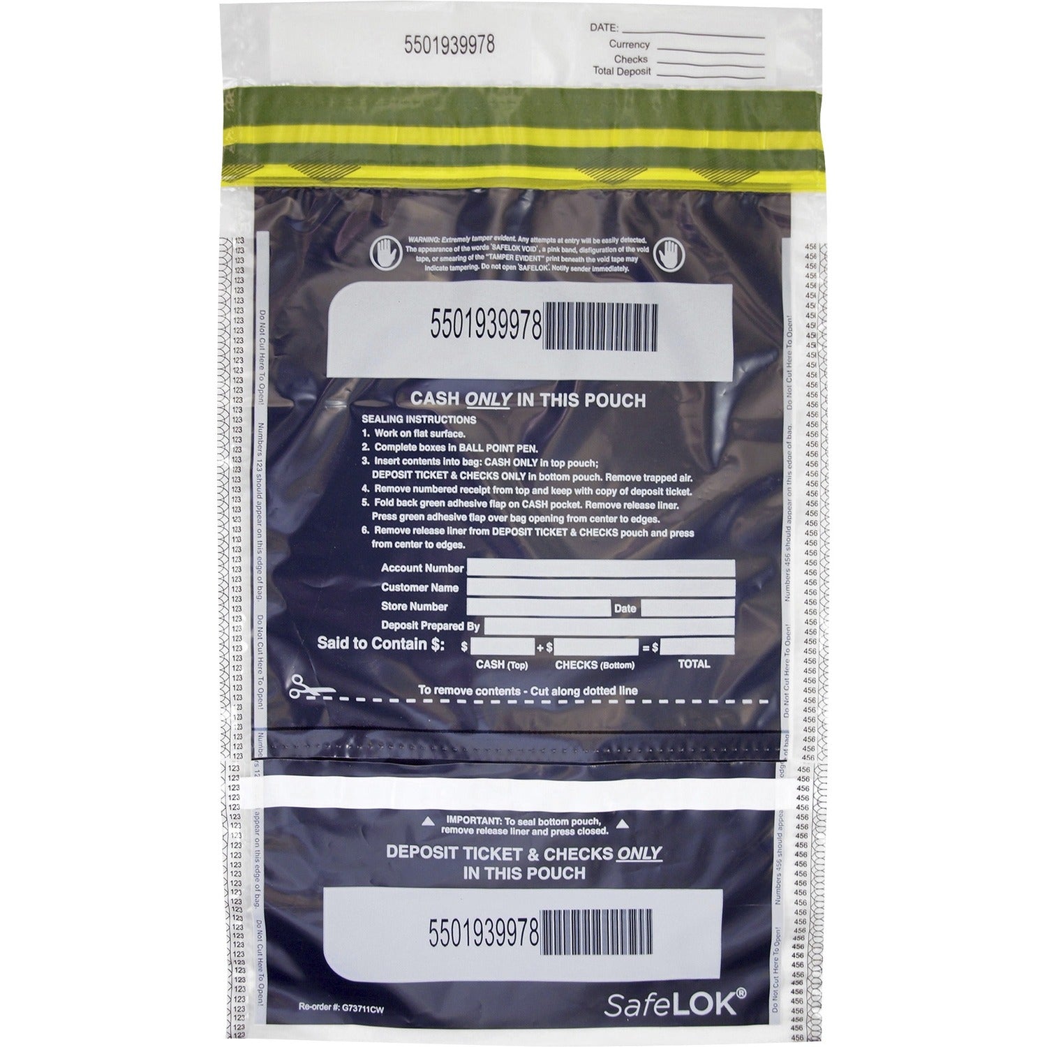 ControlTek SafeLOK VT Tamper-Evident Deposit Bags (585092)