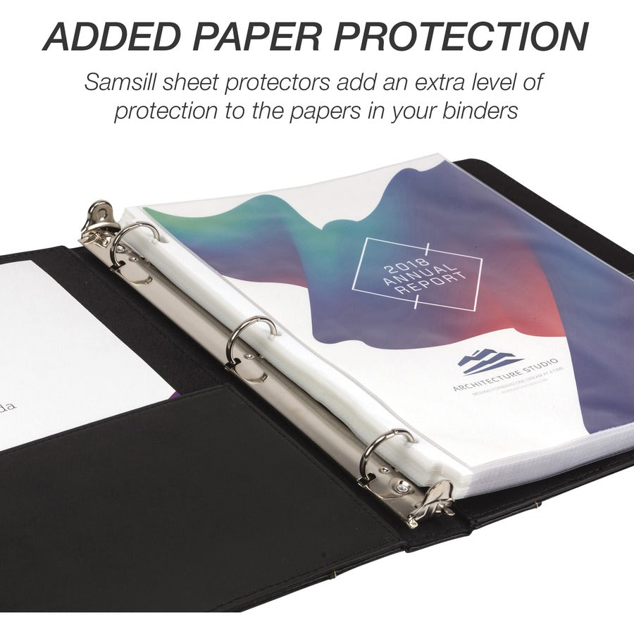 Samsill Contrast Stitch Leather Ring Binder (15710)