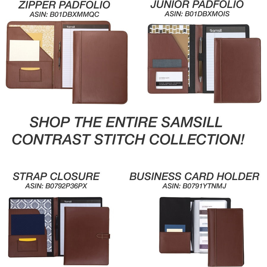 Samsill Contrast Stitch Leather Ring Binder (15712)