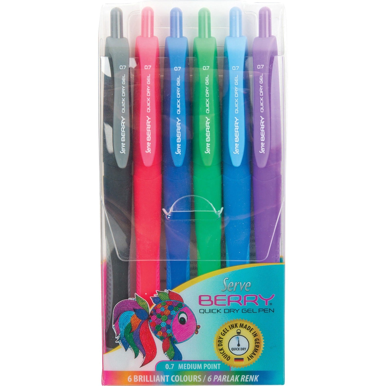 So-Mine Serve Berry Quick Dry Retract Gel Ink Pen (BRGEL07B6KRA)