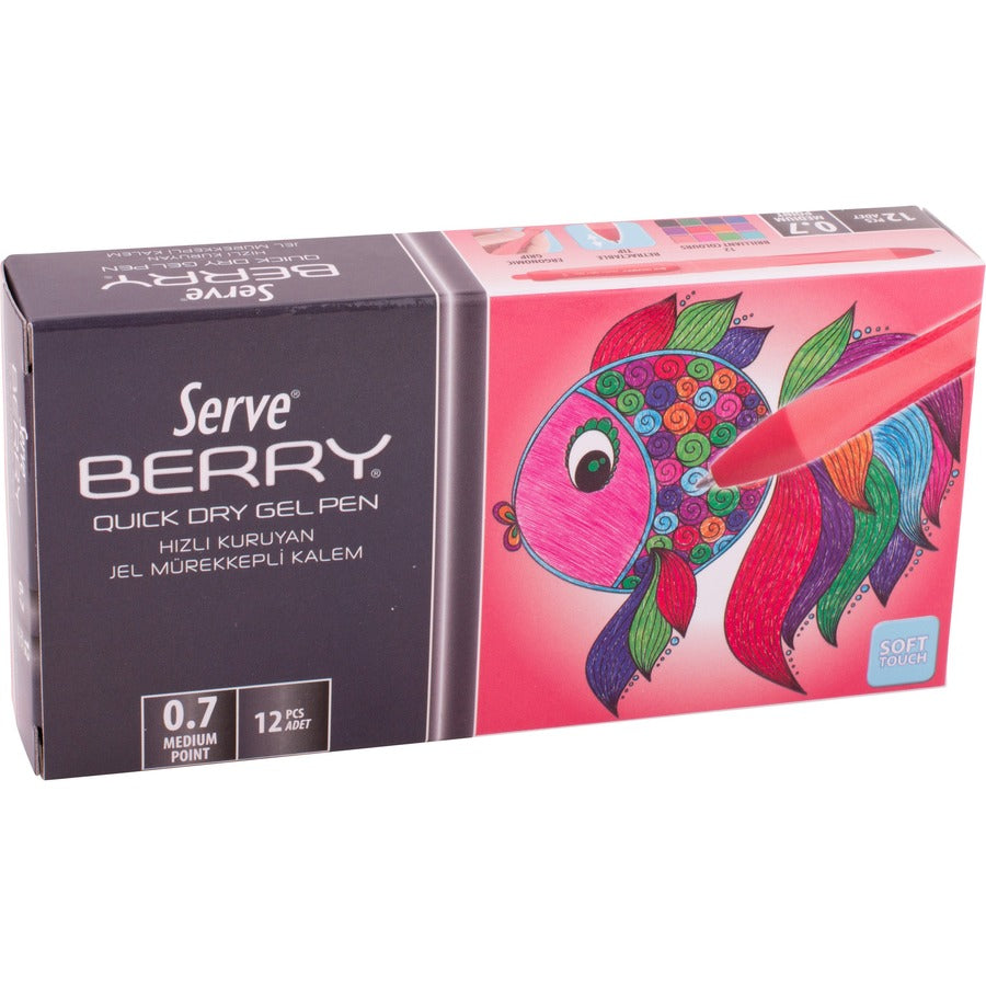 Serve Berry Quick-Dry Gel Ink Pen (BRGEL0712KRM)