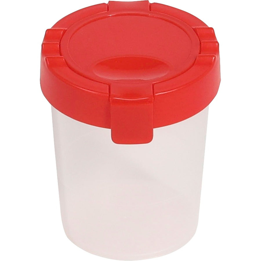 Deflecto Antimicrobial Kids No Spill Paint Cup Red (39515RED)