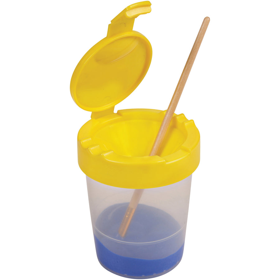 Deflecto Antimicrobial Kids No Spill Paint Cup Yellow (39515YEL)