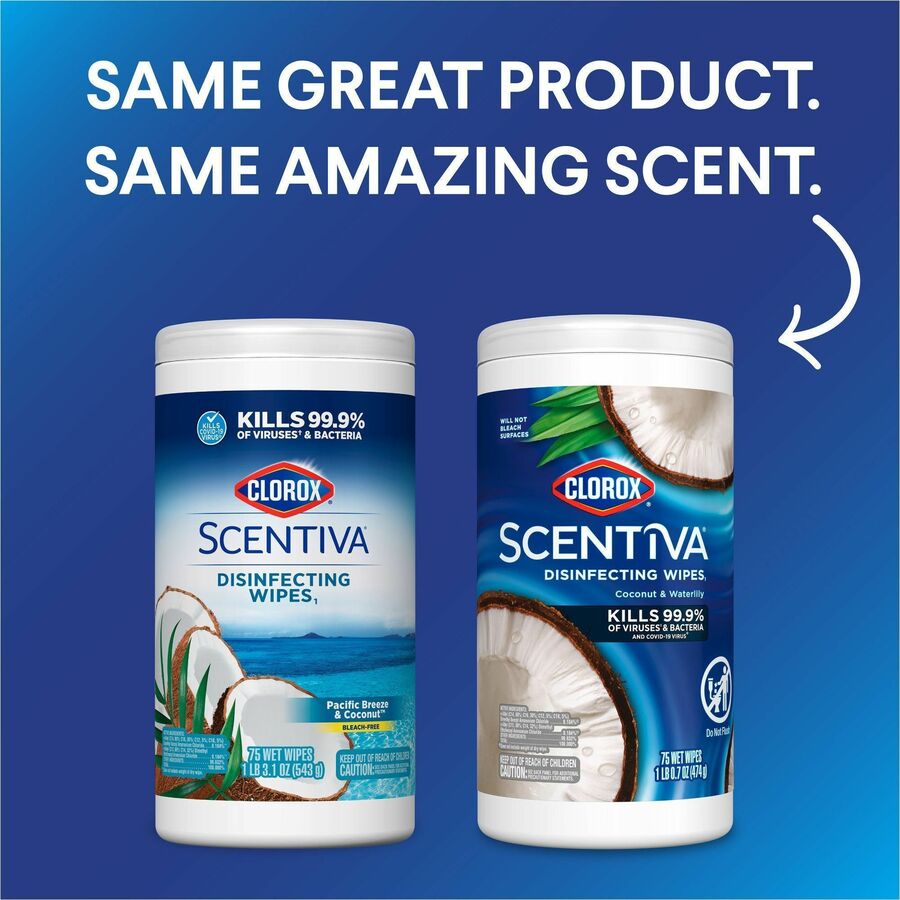 Clorox Scentiva Wipes, Bleach Free Cleaning Wipes (60037)