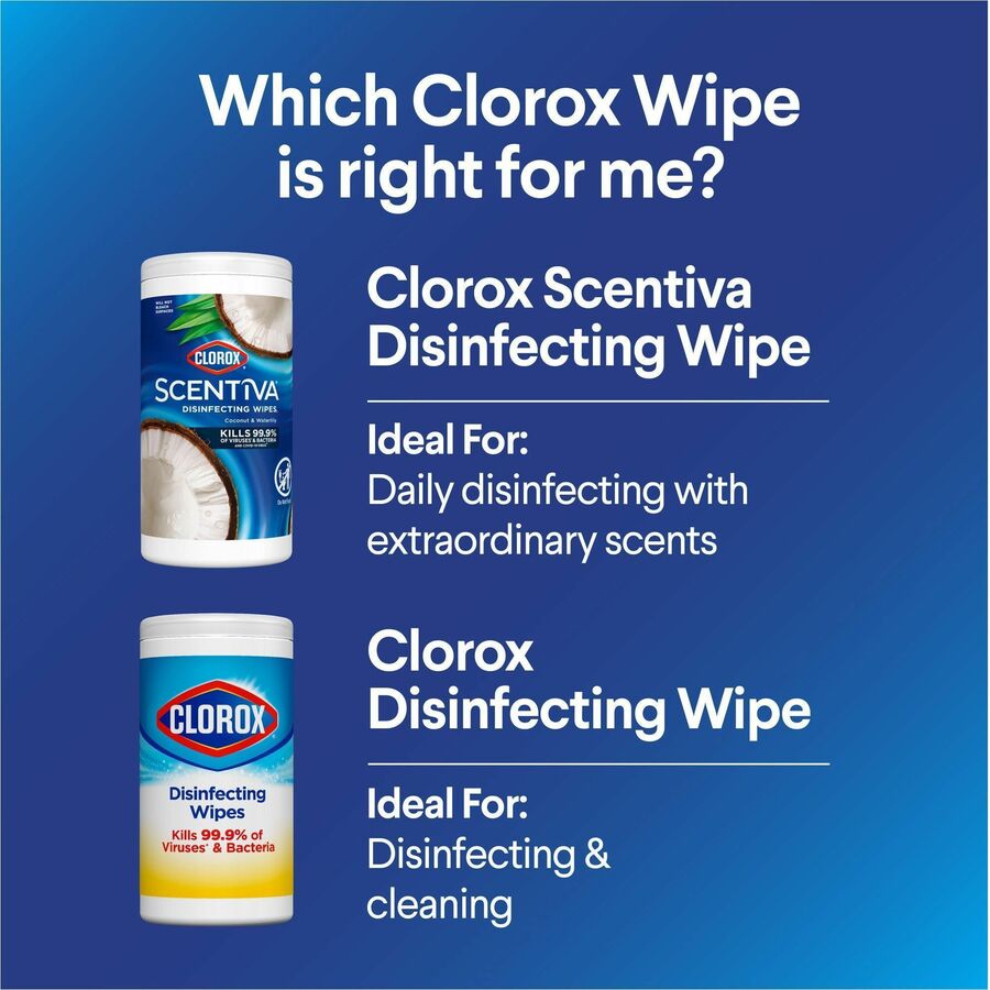 Clorox Scentiva Wipes, Bleach Free Cleaning Wipes (60037)