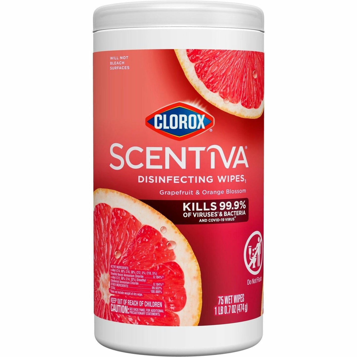 Clorox Scentiva Wipes, Bleach Free Cleaning Wipes (60036)