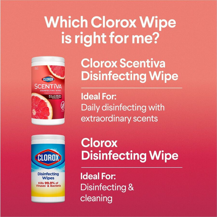 Clorox Scentiva Wipes, Bleach Free Cleaning Wipes (60036)