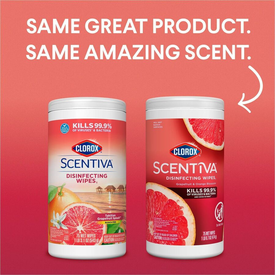 Clorox Scentiva Wipes, Bleach Free Cleaning Wipes (60036)