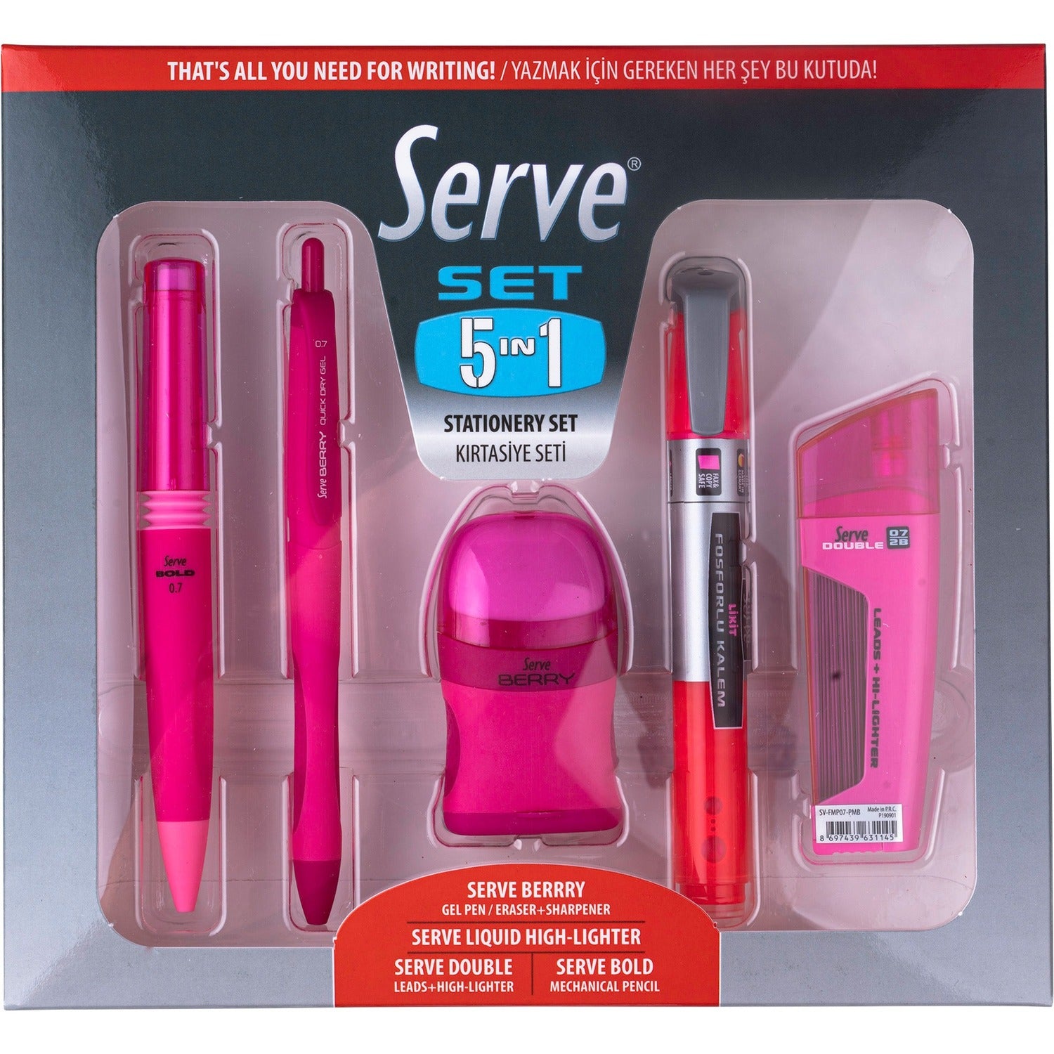 So-Mine Serve 5 in 1 Stationery Set (5IN1SET07FP)