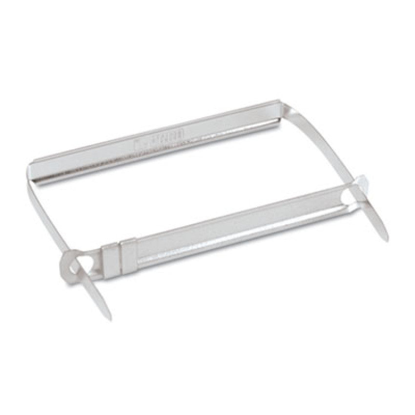 Standard Two-Piece Two-Prong Paper Fastener Base and Compressor Sets, 2" Capacity, 2.75" Center to Center, Silver, 50/Box