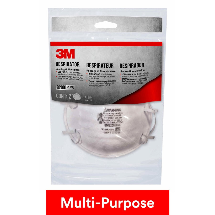 3M N95 Particle Respirator 8200 Masks - 2-Packs (8200H2C)