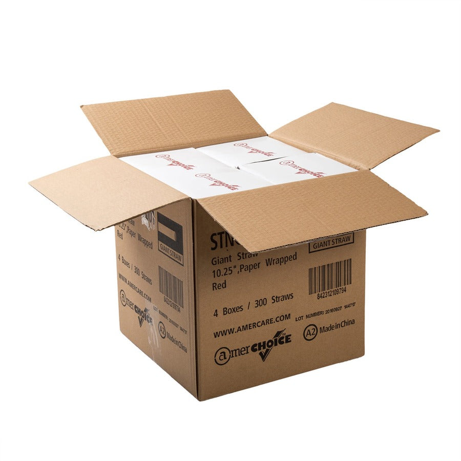 Banyan Giant Red Straws - Wrapped (198200)