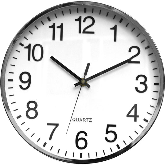 Victory Light Silent Chrome Wall Clock (TC6646AC)