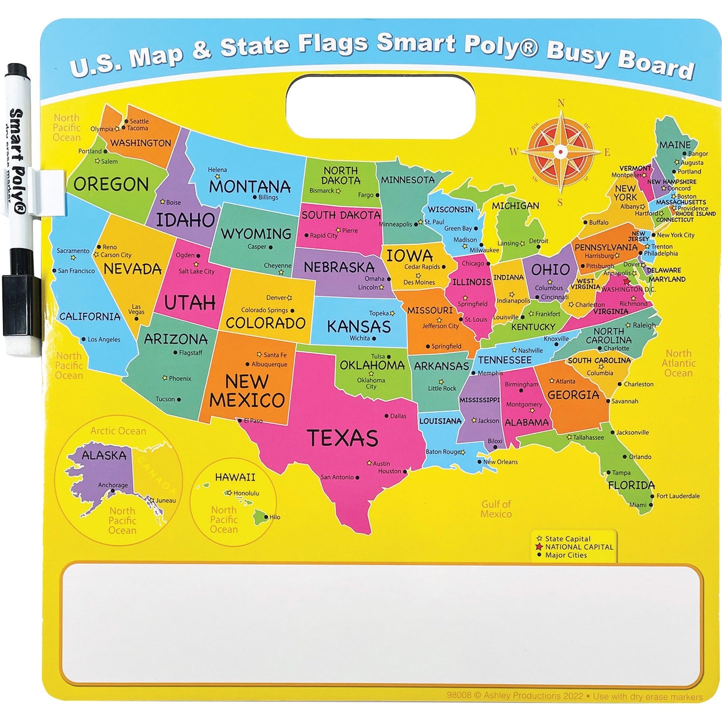 Ashley U.S. Map/Flags Smart Poly Busy Board (98008)