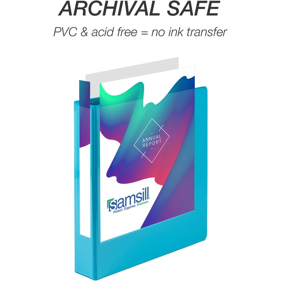 Samsill Durable 1.5 Inch Binder, Made in the USA, D Ring Customizable Clear View Binder, Fashion Assortment, 4 Pack, Each Holds 350 Page (MP46459)